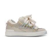 Balmain B-Court Puffy Skate sneakers i kalvskinn och mocka Gray, Herr