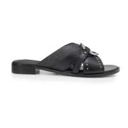 Liu Jo Läderstudded Sliders Black, Dam