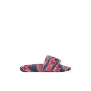 Moncler Flip Flops Sliders Red, Herr