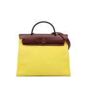 Hermès Vintage Pre-owned Canvas axelremsvskor Yellow, Dam