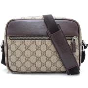 Gucci Vintage Pre-owned Canvas axelremsvskor Beige, Dam