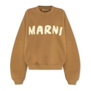 Marni Sweatshirt med tryckt logotyp Brown, Dam