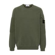 Stone Island Grön Crew Neck Sweater med Patch Green, Herr