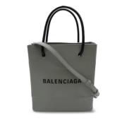 Balenciaga Vintage Pre-owned Laeder totevskor Gray, Dam