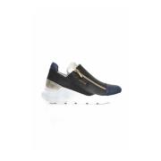 Cerruti 1881 Svarta Läderplattformsneakers med Sidologo Multicolor, Da...