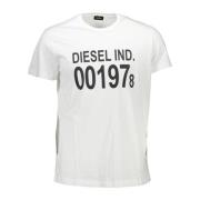 Diesel T-shirt med djärv logotyptryck White, Herr