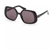 Guess Svarta fyrkantiga solglasögon med kontrasterande detaljer Black,...