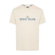 Stone Island Beige Jersey Crew Neck Logo T-shirt Beige, Herr