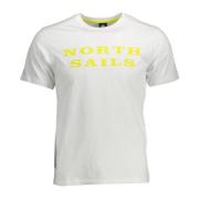 North Sails Logo Print Tee Casual Stil White, Herr