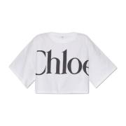 Chloé Kort 'oversize' t-shirt White, Dam