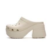 Crocs Heeled Mules Beige, Dam