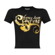 Versace Jeans Couture T-shirt med logotyp Black, Dam