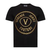 Versace Jeans Couture T-shirt med logotyp Black, Dam