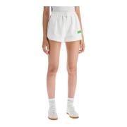 Ganni Sportiga Nylon Stretch Aktiva Shorts White, Dam