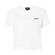 A.p.c. Off-White Logo Crew Neck T-shirt White, Dam