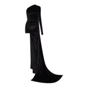 Balenciaga Lång klänning med en asymmetrisk skärning Black, Dam