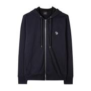 Paul Smith Zebra Logo Zip-Front Hoodie Blue, Herr