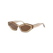 Alexander McQueen Stiliga solglasögon Mq0382S Brown, Dam