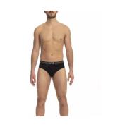 Cavalli Class Logo Waistband Briefs Cotton Blend Black, Herr