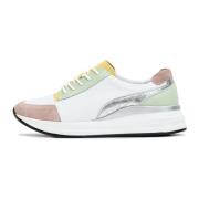 Cesare Gaspari Platform Läder Sneakers - Vit Multicolor, Dam