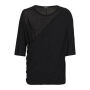 Balmain Draped jersey T-shirt Black, Herr