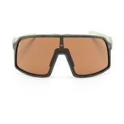 Oakley Brun Shield Solglasögon Grön/brun Tint Brown, Unisex