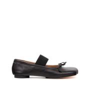 MM6 Maison Margiela Svart Läder Slip-On Platta Skor Black, Dam