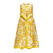 Dolce & Gabbana Klänning med 'Majolica' tryck Yellow, Dam