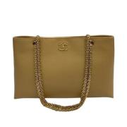 Chanel Vintage Pre-owned Laeder totevskor Beige, Dam