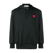 Comme des Garçons Play Svart Play Sweatshirt Hoodie Black, Herr