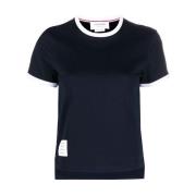 Thom Browne Blå T-shirts och Polos med Signatur 4-Bar Blue, Dam