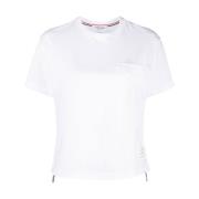 Thom Browne Vit Bomull Crew Neck T-shirt White, Dam