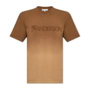 JW Anderson T-shirt med broderat logotyp Brown, Herr