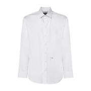 Dsquared2 Vit Bomull Italiensk Krage Skjorta White, Herr