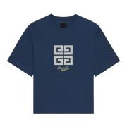 Givenchy Blå T-shirt med 4G-emblem Blue, Herr