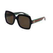 Gucci Fyrkantiga solglasögon i svart brun Black, Dam