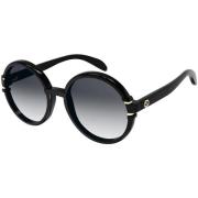 Gucci Runda solglasögon Svart Modell 003 Black, Unisex