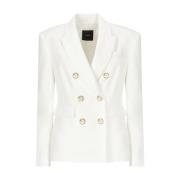 PINKO Vit Dubbelknäppt Blazer White, Dam