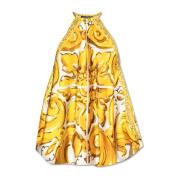 Dolce & Gabbana Topp med 'Majolika'-tryck Yellow, Dam