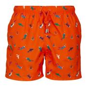 Gallo Orange dykmotiv badshorts Multicolor, Herr