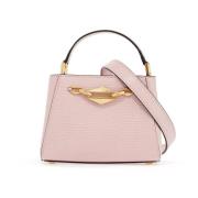 Jimmy Choo Mini Diamond Link Läderödla Handväska Pink, Dam