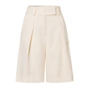 IVY OAK Vida Ben Plisserade Shorts i Bomull White, Dam