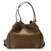 Coach Pre-owned Pre-owned Tyg axelremsvskor Beige, Dam