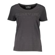 Ermanno Scervino Svart bomull T-shirt med brodyr och logotyp Black, Da...