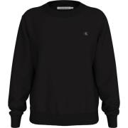 Calvin Klein Svart Tröja Regenerativ Bomull Broderad Logotyp Black, Da...