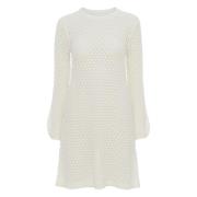 Chloé Vit Bell Sleeve Crewneck Klänning White, Dam