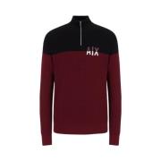 Armani Exchange Svart Tröja Pullover Logo Casual Multicolor, Herr