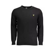 Lyle & Scott Elegant svart bomull ull tröja Black, Herr