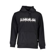 Napapijri Svart Fleece Hoodie Stil Komfort Black, Herr