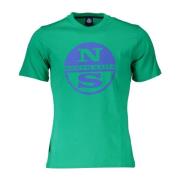 North Sails Grön Bomull T-shirt med Tryck Green, Herr